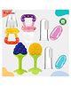 Kritiu Baby 2 Fresh Fruit Food Soother Nibblers With 2 Silicone Teethers And 2 Finger Toothbrushes BPA Free- Pack of 6 (Multicolor)