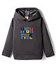 Rikidoos Full Sleeves Typography Printed Hoodie - Grey