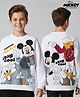 Pine Kids Disney Terry Knit Full Sleeves Sweatshirt With Front & Back Mickey & Friends Graphics - White