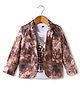 Radutu Fancy Full Sleeves  Tie Dye Blazer With Typography Printed Tee Set - Brown & White