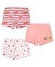 Plan B Cotton Knit Pack Of 3 Dots & Donuts Printed Boxer Shorts - Peach & White