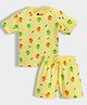 Orange Sugar 100% Cotton Knit Half Sleeves Mangoes Printed Tee & Coordinating Shorts Set - Light Yellow
