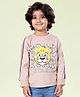 Kiddopanti Cotton Knit Full Sleeves Roar Text Printed Side Taped Tee - Brown