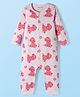 Kookie Kids Interlock Knit Full Sleeves Romper with Dog Print - Pink