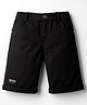 Olio Kids Cotton Knit Above Knee Length Shorts With Text Badge - Black