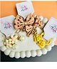 Radhya accessories Set Of 3 Bow & Floral Applique Detailed Rubber Bands - Multi Colour