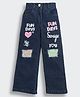 Tiny Girl Denim Fun Days Text Printed & Distressed Jeans - Dark Blue