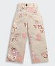 Tiny Girl 100% Cotton Woven Floral Printed Pant - Fawn