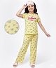 Pine Kids Cotton Knit Half Sleeves Co-ords Night Suit With Floral Print - Yellow