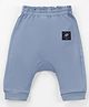 Ollypop Interlock Knit Full Length Diaper Leggings With Text Patch - Light Blue