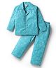 Rikidoos Full Sleeves Doodle Art Printed Coordinating Night Suit Set - Firozi Blue