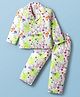 Rikidoos Full Sleeves Floral & Hearts Printed Coordinating Night Suit Set - White
