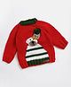 The Original Knit Knit Full Sleeves Polar Bear Designed Sweater - Red