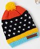 The Original Knit Knit Self Designed Pom Pom Embellished Cap - Multi Colour - Diameter - 30 Cm