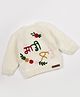 The Original Knit Full Sleeves Floral Embroidered Sweater - Off White