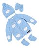 The Original Knit Knit Full Sleeves Clouds Designed Sweater With Coordinating Cap Mittens & Socks Set - Sky Blue
