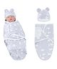 Bembika Baby Swaddle Wraps - Soft Cotton Swaddle Wrap, Organic Cotton Swaddle Wrap, Muslin Swaddle Wrap, Hooded Swaddle Wrap for Newborns - Breathable, and Safe Set Of 2-(Toddler Smiley Cloud Design)