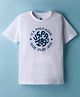 US Polo Assn Cotton Knit Half Sleeves T-Shirt with Brand Name Print - White