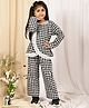 NEUDIS Cotton Blend Woven Full Sleeves Gingham Checked  Coordinating Top & Trousers  Set - Black & White