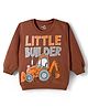 Doodle Poodle 100% Cotton Knit Full Sleeves Sweatshirt With Loader Print - Brown
