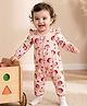 Babyoye 100% Cotton Knit Eco Jiva Finish Full Sleeves Romper with Hedgehog Print - Pink