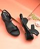 Stefens Solid Heeled Sandals - Black