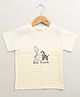 Sweetlime by A.S Organic Cotton Woven Half Sleeves Striped & Cute Animals Printed Tee - Off White
