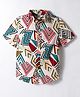 Under Fourteen Only Half Sleeves Geometric Printed Shirt - Cream