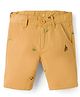 Under Fourteen Only Thunderbolt Embroidered Slim Fit Shorts - Mustard
