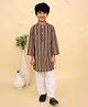 The Mom Store Cotton Knit Full Sleeves Kalamkari Work Printed Kurta Pyjama Set - Multi Colour