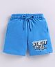 Parrot Crow Cotton Knit Street Style Text Printed Shorts - Blue