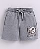 Parrot Crow Cotton Knit Numericals Printed Shorts - Grey