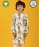 Anthrilo 100% Cotton Full Sleeves Pineapple & Birds  Printed Kurta - White