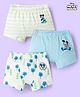 Babyhug Disney Lycra Knit Trunks with Mickey Mouse Graphic Pack of 3 - Light Blue White & Light Green