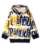 Noddy Full Sleeves Abstract Printed Hoodie - Mustard