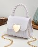 SYGA Heart Lock Mini Sling Bag for Girls - White