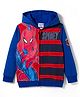 Pine Kids Marvel Terry Knit Hooded Full Sleeves Sweatjacket with Spider-Man Graphic - Blue & Red