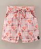 Enfance Core Abstract Checked  & Hearts Printed Shorts - Orange