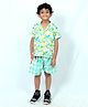 Tilism Knit Half Sleeves Lemon Printed Shirt & Shorts Night Suit Set - Multi Colour