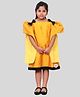 PinkCow Taffeta Woven Half Puffed Bat Wing Sleeves Bow Applique Detailed Dress -  Yellow