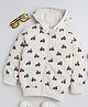 BABY NATION Knitted Knit Full Sleeves Tractor Printed Hooded Light Winter Sweatshirt - Cream