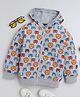 BABY NATION Knitted Knit Full Sleeves Animals Printed Hooded Light Winter Sweatshirt - Grey