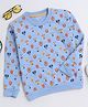 BABY NATION Knitted Knit Full Sleeves Animals Printed Light Winter Sweatshirt - Blue