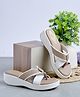 Shoetopia Colour Blocked Slip On Wedge Sandals - Beige