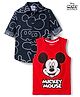 Pine Kids Disney Single Jersey Knit Full Sleeves Shirts and Sleeveless T-Shirt with Mickey Mouse Graphics - Navy Blue & Red