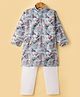 Ridokidz Full Sleeves Floral Printed Kurta Pyjama Set - Multi Colour