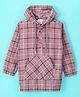 Rikidoos Full Sleeves Checked Hooded Shirt - Rose Brown