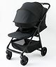 Standard Baby Stroller with Extendable Canopy & Storage Basket - Black| Lightweight & Foldable| Reclining Seat| Padded Cushion Seat| Linked Brake| Front Swivel Wheels