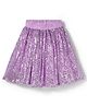 Kookie Kids Woven Above Knee Length Flared Sequined Skirt with Elasticated Band & Inner Lining - Lavender