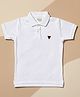 PURPLE UNITED KIDS Cotton Woven Half Sleeves Solid Polo Tee - White